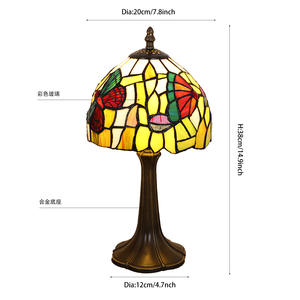 Lampes de table en verre coloré sur le thème rustique et campagnard pour la décoration de la chambre à coucher et du bar, lampes de chevet artistiques créatives - Product Image 4