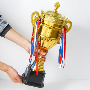 Trofeo artificial profesional hecho a medida marrón plateado dorado artesanías de Metal para Deportes Fútbol corona gorra Europa <span class=keywords><strong>Golf</strong></span> trofeo - Product Image 4