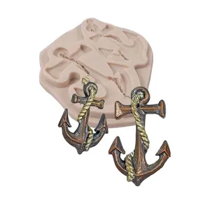Moule à gâteau en Silicone avec Logo d'ancre de Pirate, décoration de Fondant, moule à chocolat