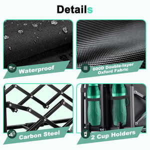 折りたたみ式ワゴンカート、軽量ブレーキ、フレキシブルステアリング、600Dオックスフォード生地、炭素鋼、ショッピング用ポータブルワゴン - Product Image 6