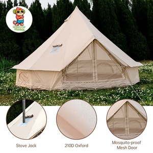 Tente de <span class=keywords><strong>camping</strong></span> en tissu Oxford de style Ger mongol, tente pyramidale d'extérieur, tente cloche imperméable, tente pneumatique - Product Image 3