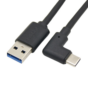 <b>Usb</b> 3.2 To Type C Right Angle <b>Cable</b> 0.5m Black For Mobile Phone Data Transfer And Charging With Braid Shielding - Product Image 3