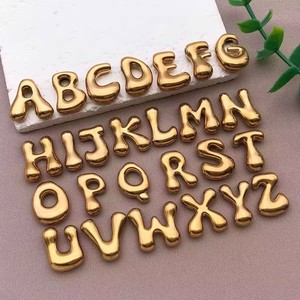 Dijes de Letras de Acero Inoxidable Chapados en Oro de 18K, A-Z, Colgantes Modernos Unisex para Hacer Joyas, Regalo - Product Image 6