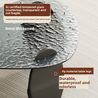 Ensemble de table basse de style minimaliste moderne triangulaire de taille irrégulière Nouvelle maison Salon Panneau de bois en verre trempé Design