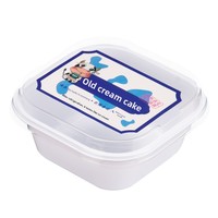Emballage transparent carré style influenceur pour gâteaux au tofu au lait de coco, boîte à petit gâteau, pudding et desserts moelleux