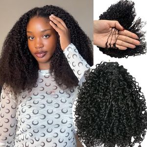 Foxen New Popular Kinky Curly Feather Crochet Extensión de cabello humano Sin trama Paquetes de cabello humano crudo a granel Extensiones de cabello natural - Product Image 5