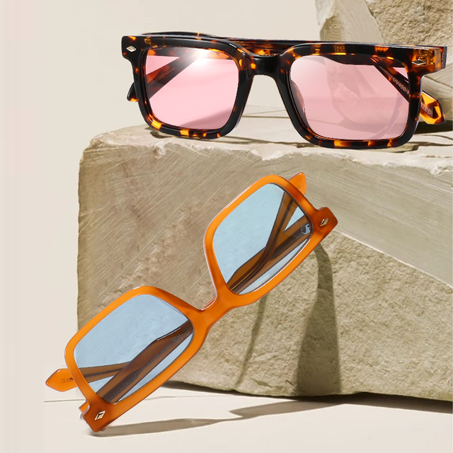 New Arrival Eyewear for Men and Women Classic Square Frame Glasses High Quality Acetate Polarized Sunglasses with Colorful Lens