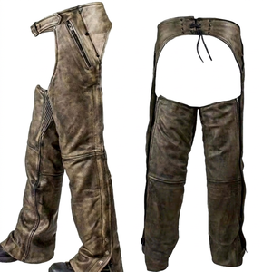 Chaps d'équitation western en cuir véritable de haute qualité pour hommes et femmes, taille haute, séchage rapide, confortables, logo entièrement personnalisable - Product Image 1
