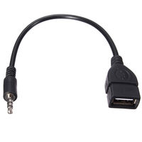 Konverter Audio Plastik 3.5mm ke Adaptor USB Male/Female untuk Pemutar Mp3 Stereo Mobil