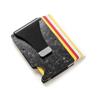 Großhandel geschmiedete Muster Kohle faser RFID-Karten halter Aluminium legierung Anti-Diebstahl-Kreditkarten etui für Geschäfts werbe geschenke - Product Image 2