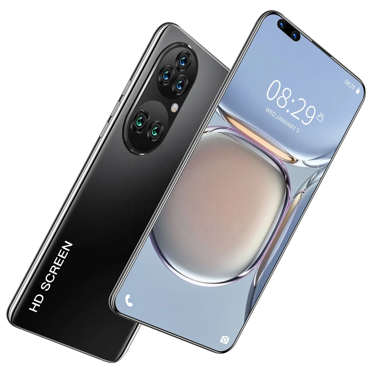 P60 Pro Ponsel P60 Layar Tetesan 7.8 Inci, Ponsel Pintar Semua Dalam Satu Ponsel 5600MAh 10 Core 48Mp + 40MP dengan Fungsi Membuka Ponsel dengan Sidik Jari