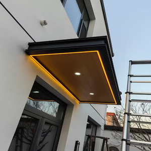 Toldo Moderno de Aluminio Impermeable con Iluminación LED, Toldo Fijo <span class=keywords><strong>para</strong></span> Balcón, Entrada Residencial, Sistema de Pérgola, Toldo <span class=keywords><strong>para</strong></span> Tienda - Product Image 1