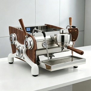 Máquina de café espresso comercial italiana de 3.5L+1.5L con doble caldera, bomba rotativa italiana y aguja - Product Image 1