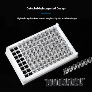 96-Well Plate Détachable High Binding <span class=keywords><strong>ELISA</strong></span> Microplate White Frame 8-Strip Tubes Consommables de laboratoire emballés individuellement - Product Image 3