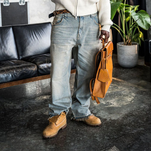 <span class=keywords><strong>Jeans</strong></span> de Mezclilla Vintage Lavados con Efecto Desgastado, Estilo Urbano, Tendencia de Moda para Invierno - Product Image 2