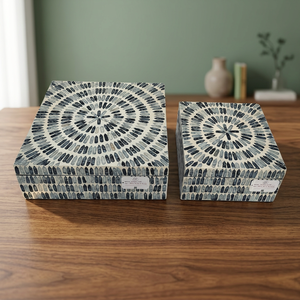High Quality Luxury Wooden Inlaid <b>Memorial</b> Keepsake <b>Box</b> Black Square Waterproof Handmade Made in Vietnam for Ramadan Supplies - Product Image 3