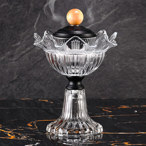 Porte-encens en verre cristal de style moyen-oriental moderne, brûleur d'encens aromatique Bakhoor, marque <span class=keywords><strong>Sanbo</strong></span>, haute qualité - Product Image 4