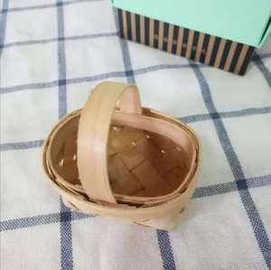 Astillas de madera personalizadas tejidas a mano apilables de madera pequeñas cestas de regalo de flores caseras para fiestas y bodas - Product Image 6