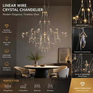 Lustre LED linéaire en cristal, <span class=keywords><strong>suspension</strong></span> postmoderne pour hall de duplex, restaurant, villa, décoration intérieure - Product Image 1
