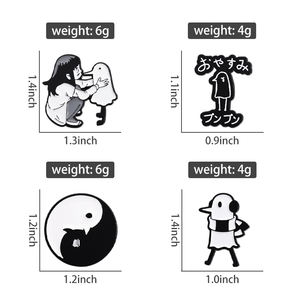 Dibujos animados Oyasumi Punpun esmalte Pins personalizado encantador pájaro Animal insignia mochila solapa regalos buenas noches Punk broche - Product Image 6