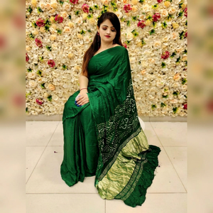 Sari en soie modal réversible pour femme, noir et bordeaux, traditionnel indien et pakistanais, pour mariage et fêtes, longueur au sol, ethnique - Product Image 1