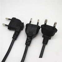 Câble d'alimentation européen noir ENEC Kema-Keur 2,5A 250V 2m, dénudé H03VVH2-F 2X0,75mm2