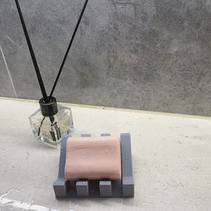 Porte-savon moderne en silicone souple, porte-éponge de salle de bain, auto-drainant, support mural en plastique, plateau à savon - Product Image 5