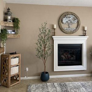 4ft cây nhân tạo trong chậu với khô rêu lụa giả Cây Ô Liu sàn nhà máy cho phòng khách trong nhà trang trại tân gia món quà - Product Image 6