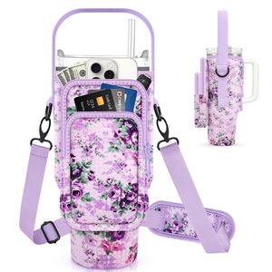 Bolsa Portabotellas con Bolsillo para Teléfono para Vasos Stanley de 40/30 oz, Bolsa Cruzada de Neopreno con Correa para el Hombro - Product Image 1