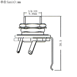 Prise <span class=keywords><strong>jack</strong></span> mono 1/4 pouce (6,35 mm) en laiton pour guitare et basse, prise d'entrée/sortie Switchcraft pour instruments à cordes, pont métallique - Product Image 6