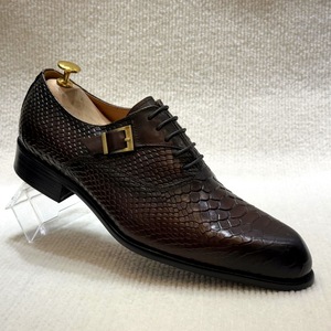 Chaussures habillées décontractées en cuir véritable pour hommes, grande taille, motif <span class=keywords><strong>serpent</strong></span> gaufré, nouvelle collection transfrontalière - Product Image 2