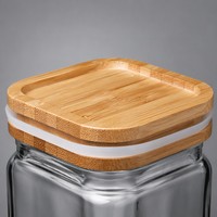 Boîtes de conservation alimentaire carrées en verre borosilicate avec couvercles hermétiques en bambou, empilables et écologiques pour la rentrée scolaire