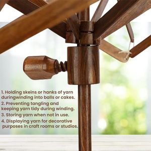 Indskill nouveau dévidoir à aiguilles en bois noir naturel teinté, style parapluie de table, pour tous les tricoteurs - Product Image 3