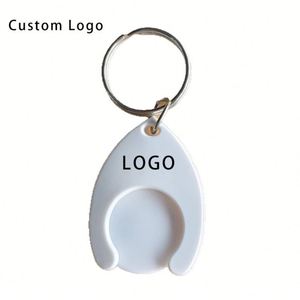 <b>Personalized</b> Raindrop Trolley Coin <b>Keychains</b> - OEM Brand for Promotional Shopping Cart Tokens - Product Image 1