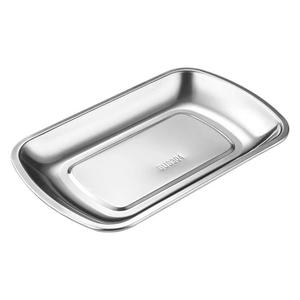 Stainless Steel Rectangular Serving Tray 304 Food Grade Hotel Coffee Tea Dish Gold Silver Color Shallow Plate - Product Image 5