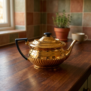 Théière en métal doré avec couvercle et poignée, design moderne et luxueux, bouilloires et pots à eau - Product Image 5