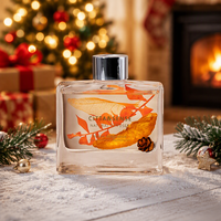 Bouteille diffuseur à roseaux en verre dépoli 120 ml, avec poussière d'or blanc, récipient à parfum rechargeable, contenant d'arôme, vente en gros, emballage personnalisé