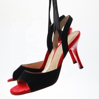 Tango-zapatos de tacón alto de 9cm para mujer, calzado de baile con punta abierta, sexys, para Argentina