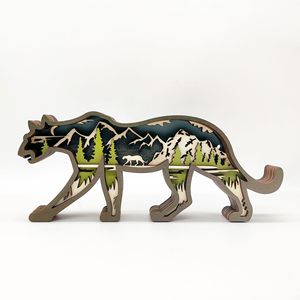 Statue d'animal WAALUU au design personnalisé <span class=keywords><strong>en</strong></span> usine <span class=keywords><strong>Décoration</strong></span> <span class=keywords><strong>de</strong></span> table tigre animal Ornements <span class=keywords><strong>de</strong></span> <span class=keywords><strong>Noël</strong></span> <span class=keywords><strong>en</strong></span> <span class=keywords><strong>bois</strong></span> 3D - Product Image 1