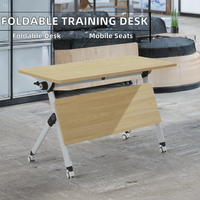 Bureau et chaise de formation modulaires pliables en métal, avec tablette d'écriture, sièges collaboratifs mobiles pour projets scolaires et hôteliers