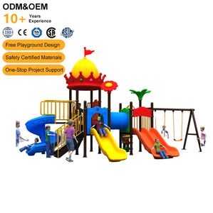 CE Certified Kids Commercial Outdoor Plastic Swing Slide Playground Set for Resort and Park Children Backyard Swingset Equipment