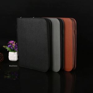 <b>A4</b> Multifunctional <b>Leather</b> Manager <b>Folder</b> Satchel Cross-Border Zipper Bag for Sales Negotiation & Office Storage Business Case - Product Image 3