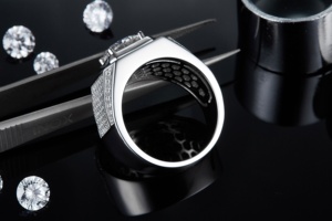汉宇3 ct D VVS彩色圆形明亮切割戒指男士奢华珠宝925纯银辉石戒指 - Product Image 6