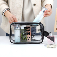 Pochette de rangement portable en PVC pour maquillage, motif lettres, personnalisable avec fermeture éclair, pour l'organisation de voyage, trousse à cosmétiques