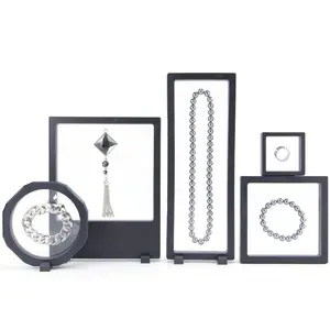 CLBX PE film transparent bijoux suspension boîte, collier bague bijoux affichage et boîte de rangement
