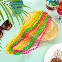 Collier en perles et perles en plastique colorées néon - Accessoire rétro des années 1980 pour les soirées, bijoux tendance et vibrants pour les festivals
