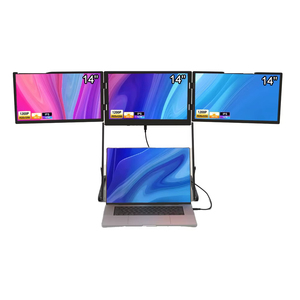 จอภาพสามจอ TriCreate Lite ขนาด 14 นิ้ว ตัวขยายหน้าจอแบบ Quad Screen ชนิด IPS เชื่อมต่อผ่านพอร์ต Type-C พร้อมขาตั้งพับได้สำหรับแล็ปท็อป - Product Image 1
