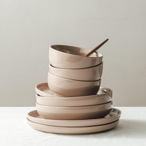 Service de petit-déjeuner nordique 16 pièces spray points à motifs prix bon marché Service de vaisselle en pierre de luxe ensemble de vaisselle avec deux bols - Product Image 5