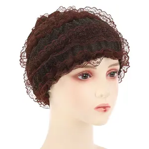 HZM-23378 topi Turban wanita kasual renda wanita melar topi Muslim bunga kualitas tinggi gaya baru topi modis wanita