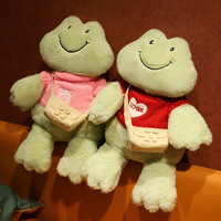 Peluche Grenouille Souriant en Gros – Adorable Animal en Peluche Vert pour Câliner et Dormir – Cadeau d'Anniversaire pour Femmes et Filles